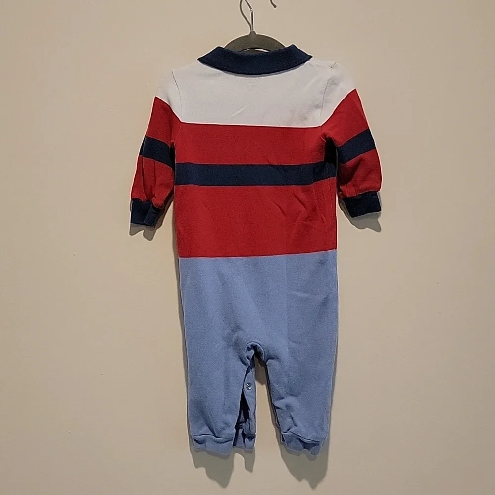 Polo Ralph Lauren white red and blue stripe hoodie 9 months 9 mos baby boy